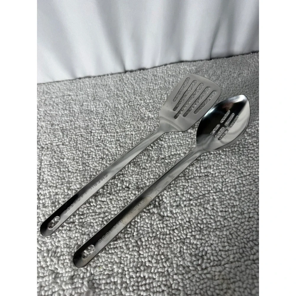 Emeril‎ Lagasse Stainless Steel Slotted Spoon and Turner Spatula Utensil Set 2pc